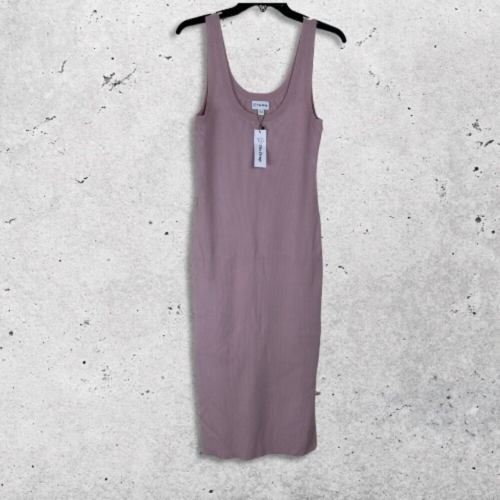 The Drop NWT Maxi‎ Gabriela Dress Ribbed Texture Scoop Neckline Lavender W S